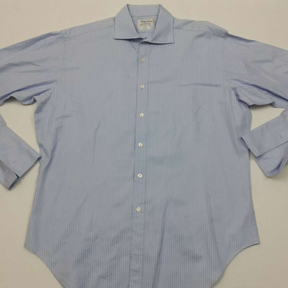 TM Lewin Blue Striped Luxury Slim Fit Long Sleeve